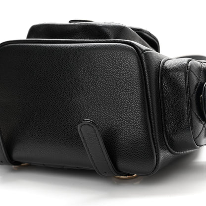 Chanel Shiny Caviar Quilted Small Pockets Drawstring Backpack Black 10 of 10