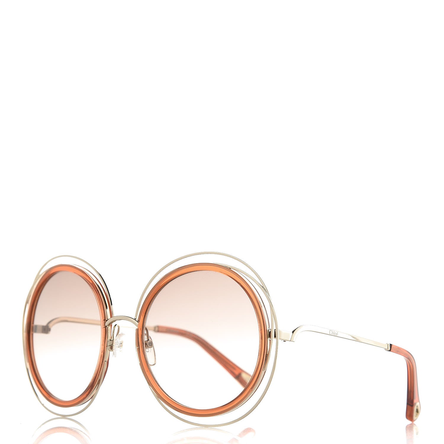 Chloe Oversized Round Carlina Sunglasses CE120S Orange 1 of 7