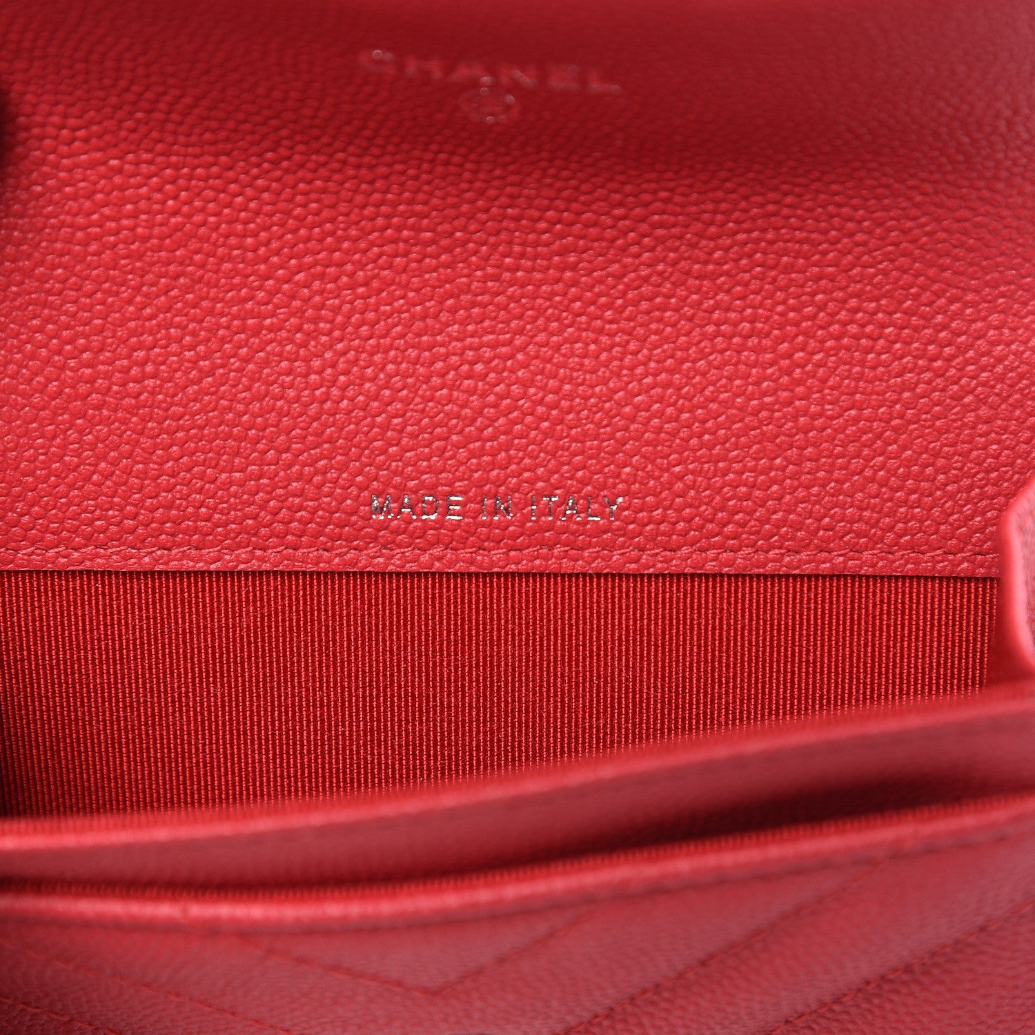 Chanel Caviar Chevron Quilted Flap Card Holder Red 6 of 8