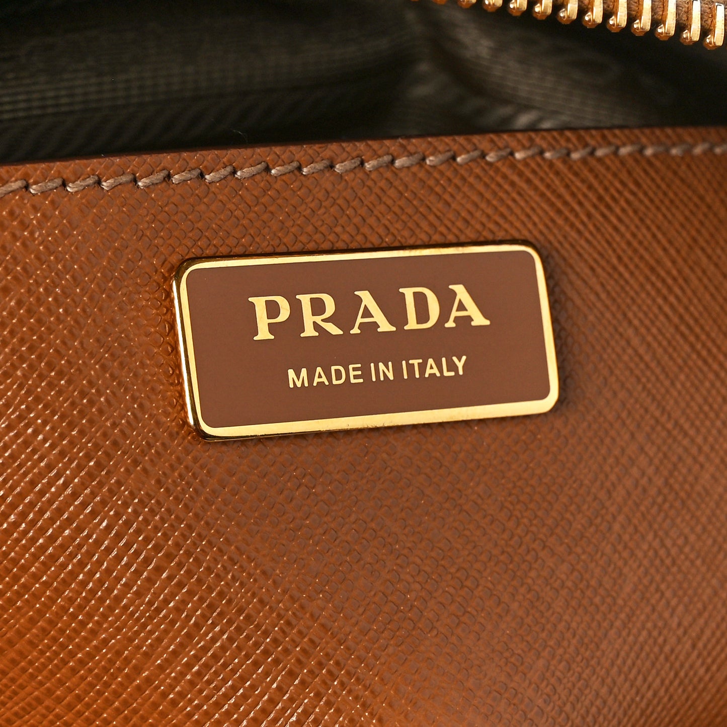 Saffiano Lux Large Galleria Double Zip Tote Caramel