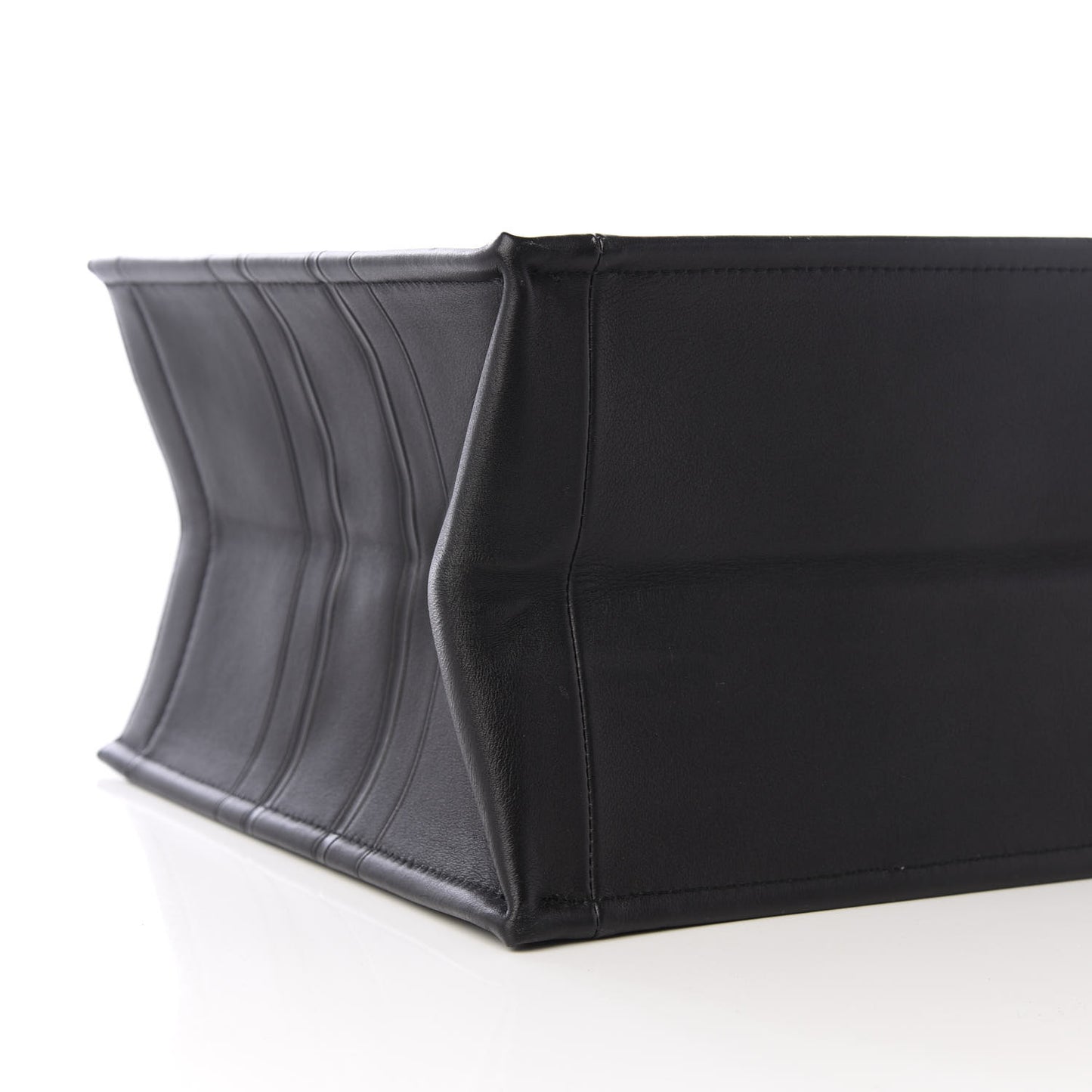 Calfskin Embossed Medium Book Tote Black