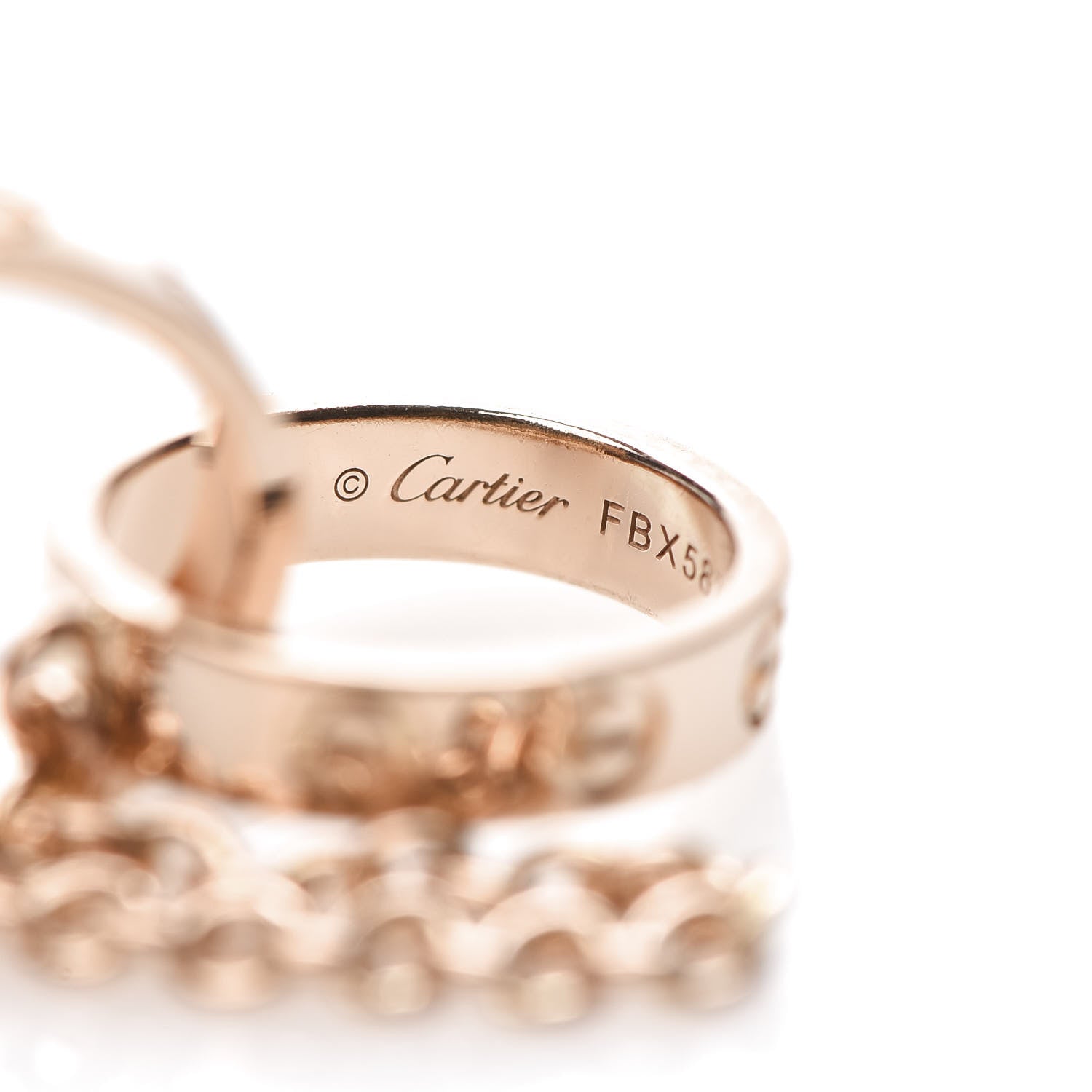 Cartier 18K Pink Gold Interlocking LOVE Necklace 5 of 6