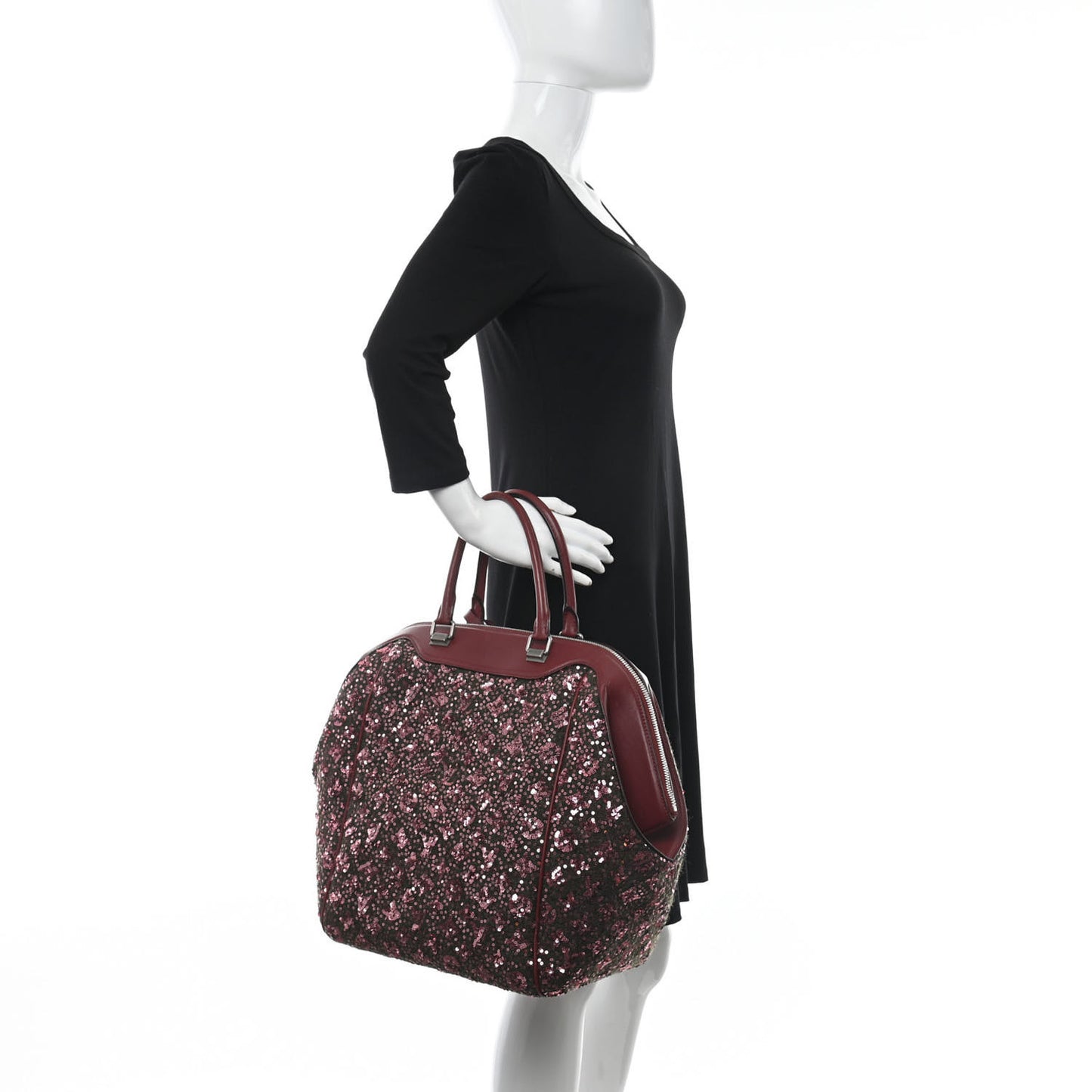 Sequin Monogram Sunshine Express North South Burgundy
