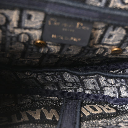 Christian Dior Oblique Embroidered Saddle Bag Blue 5 of 11