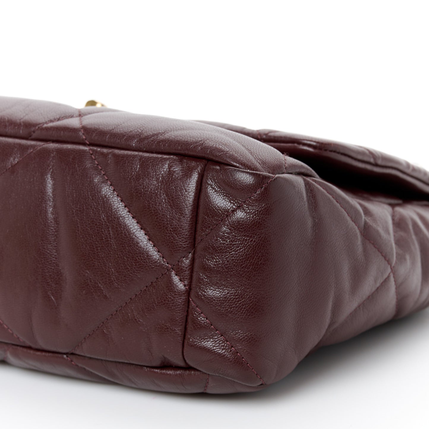 Goatskin Quilted Large Chanel 19 Flap Brown