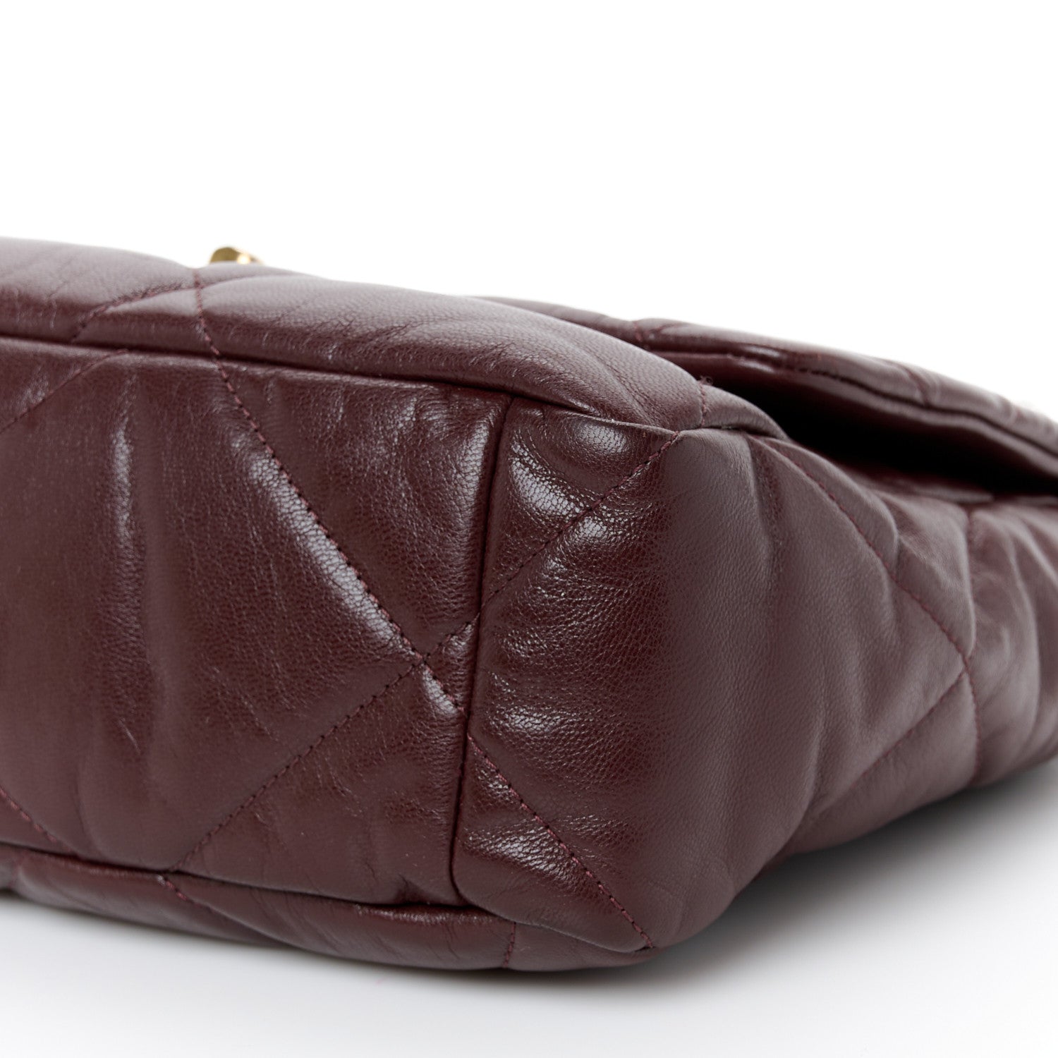 Chanel Goatskin Quilted Large Chanel 19 Flap Brown 10 of 10