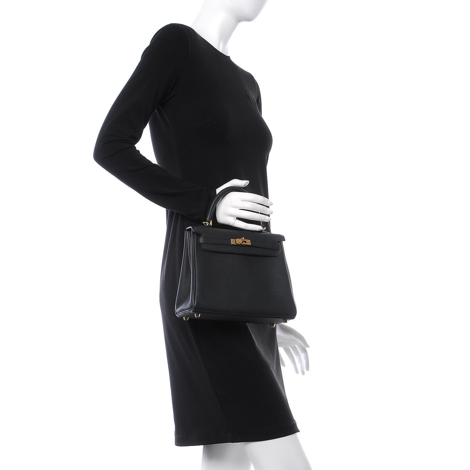 Hermes Togo Kelly Retourne 25 Black 3 of 36
