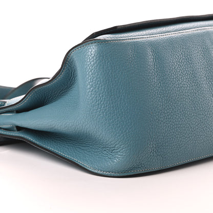 Hermes Taurillon Clemence Jypsiere 37 Blue Jean 10 of 15
