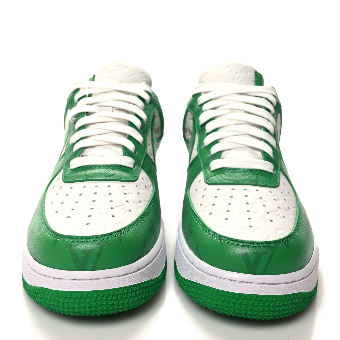 X NIKE AIR FORCE 1 Calfskin Monogram Mens Low Top Sneakers 8 Green