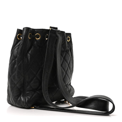 Chanel Caviar Quilted Drawstring Backpack Black 2 of 9