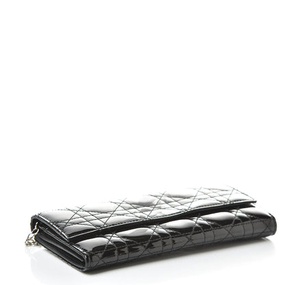 Christian Dior Patent Cannage Rendez-vous Chain Wallet Black 4 of 7