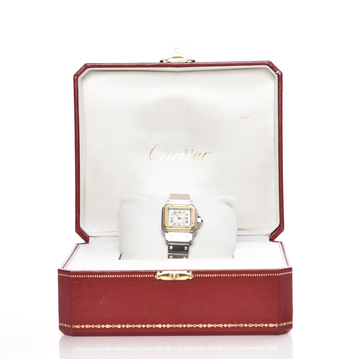 Stainless Steel 18K Yellow Gold 24mm Santos De Cartier Galbee Quartz Watch