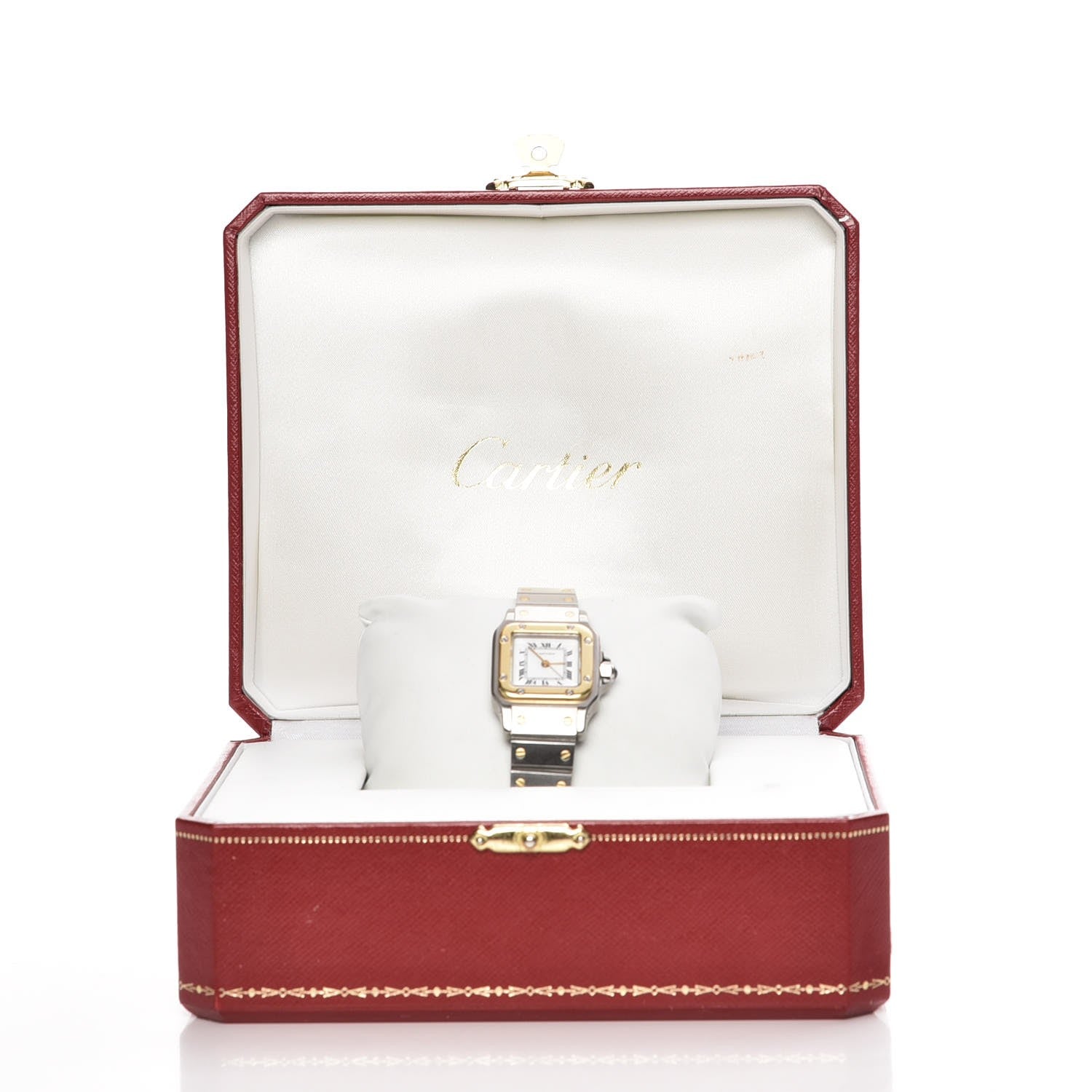 Cartier Stainless Steel 18K Yellow Gold 24mm Santos De Cartier Galbee Quartz Watch 13 of 13