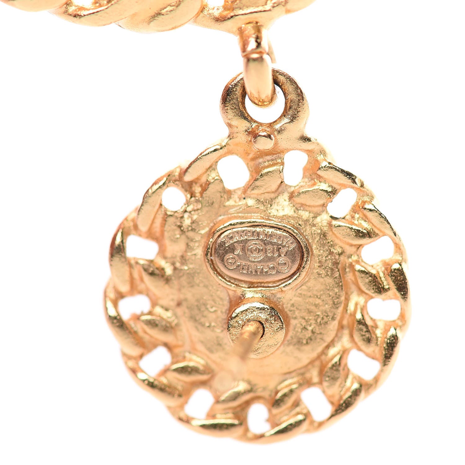 Chanel Pearl Gripoix CC Chain Drop Earrings Gold 3 of 8