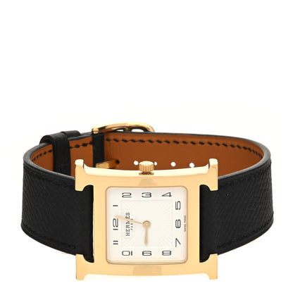 Hermes Stainless Steel Epsom 26mm Heure H Hour Quartz Watch Noir 2 of 5