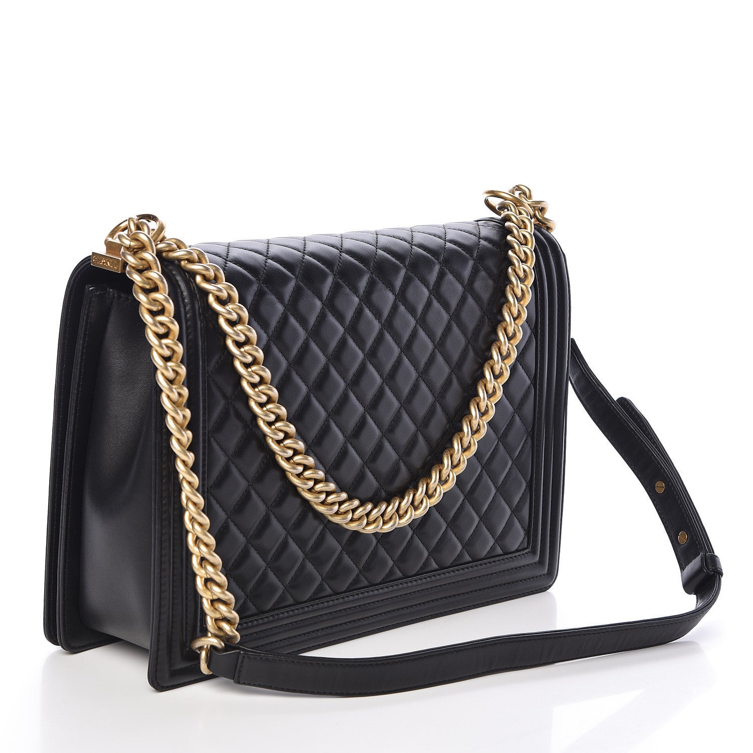 Chanel Lambskin Quilted Large Boy Flap Black 3 of 11