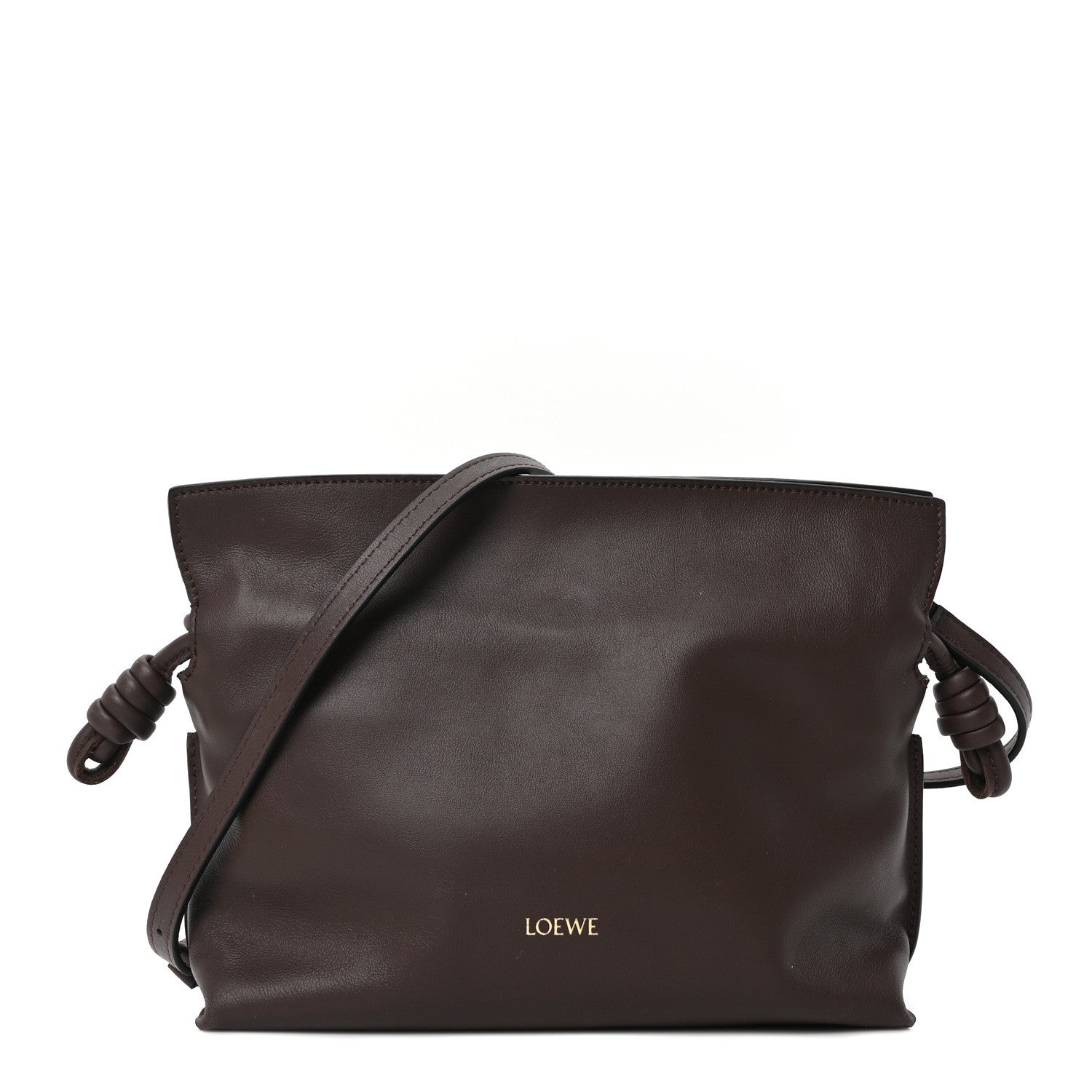 Loewe Calfskin Mini Flamenco Knot Clutch Chocolate 1 of 9