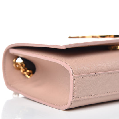 Saint Laurent Grain De Poudre Small Monogram Kate Satchel Pale Pink 7 of 8