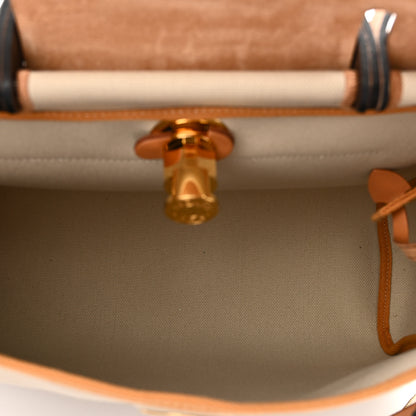 Hermes Military Toile Vache Hunter Herbag Zip Retourne 31 PM Beton Naturel Sable Black Ebene 6 of 11