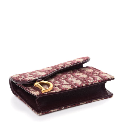 Christian Dior Oblique Saddle Card Holder Bordeaux 4 of 8