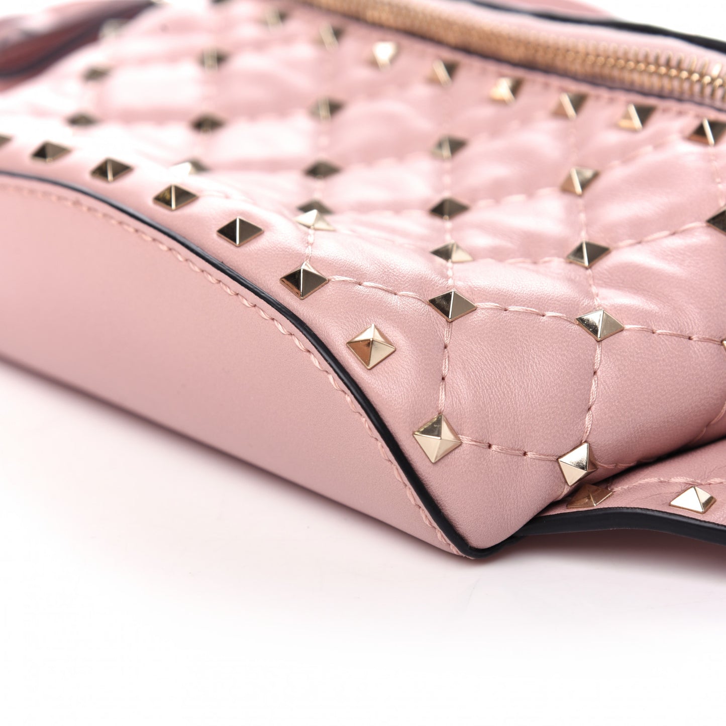 Lambskin Rockstud Spike Belt Bag 85 Water Rose