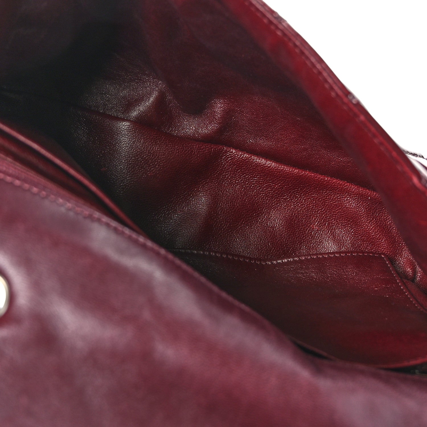 Chanel Metallic Patent Quilted Jumbo Single Flap Bordeaux 5 of 9