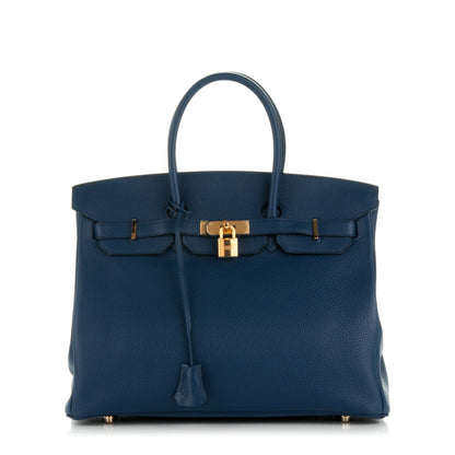 Hermes Taurillon Clemence Birkin 35 Bleu Saphir 1 of 24