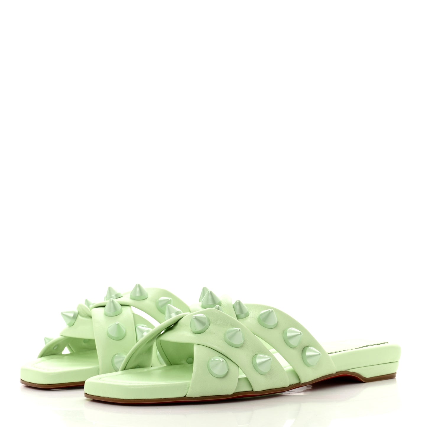 Calfskin Miss Spika Club Sandals 38.5 Studio Green