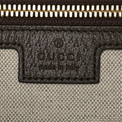 Gucci Monogram Jumbo GG Textured Dollar Calfskin Web Messenger Shoulder Bag Camel Ebony New Acero 6 of 15