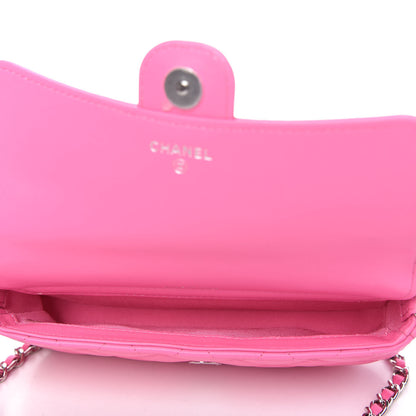 Chanel Lambskin Quilted Flap Phone Holder With Chain Neon Pink 5 of 12