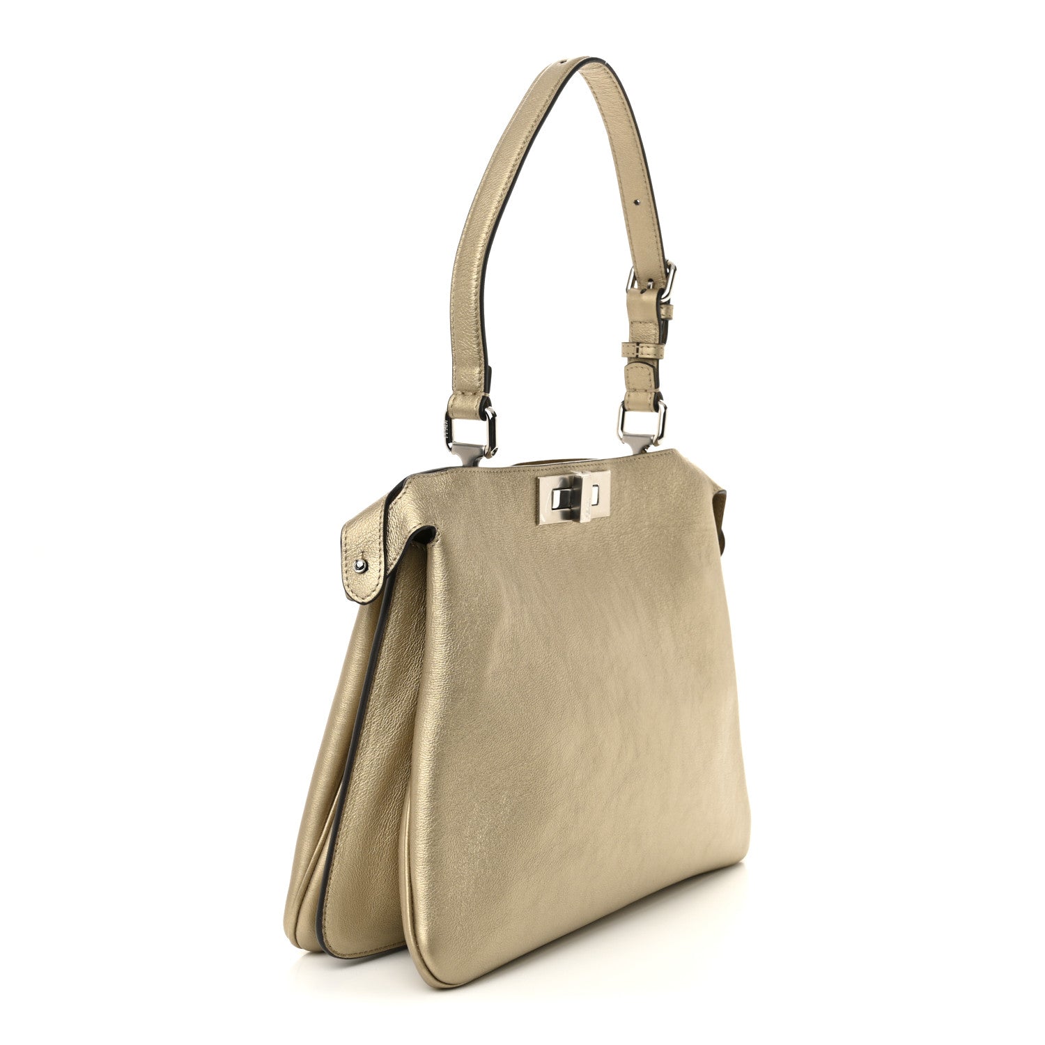 Fendi Metallic Vitello Medium Soft Peekaboo Gold 2 of 10