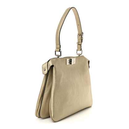 Fendi Metallic Vitello Medium Soft Peekaboo Gold 2 of 10