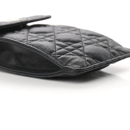 Christian Dior Grained Calfskin Cannage Caro Phone Pouch Holder Black 8 of 9