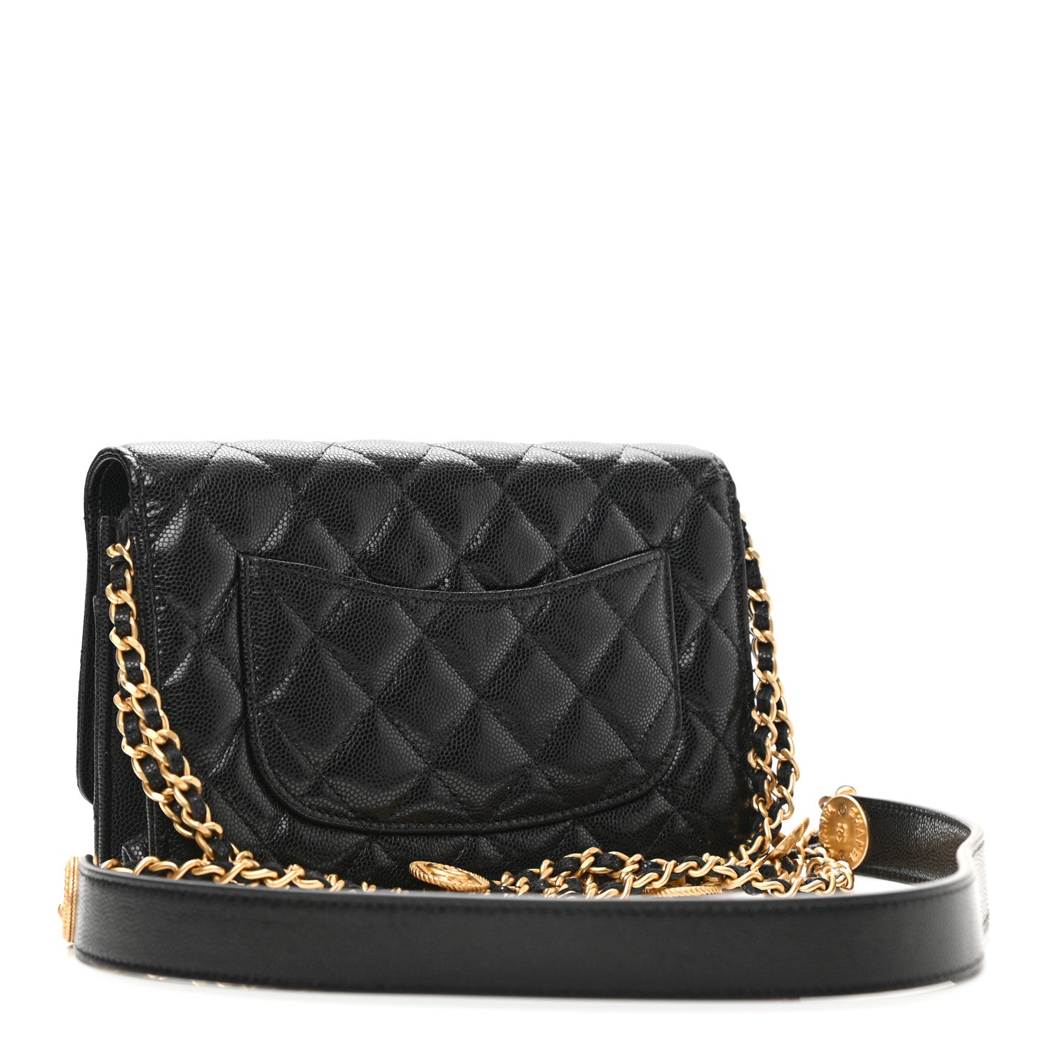 Chanel Caviar Quilted Twist Your Buttons Wallet On Chain WOC Black 3 of 12
