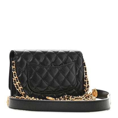 Chanel Caviar Quilted Twist Your Buttons Wallet On Chain WOC Black 3 of 12