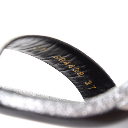 Saint Laurent Glitter Amber 105 Ankle Strap Sandals 37 Silver 9 of 10