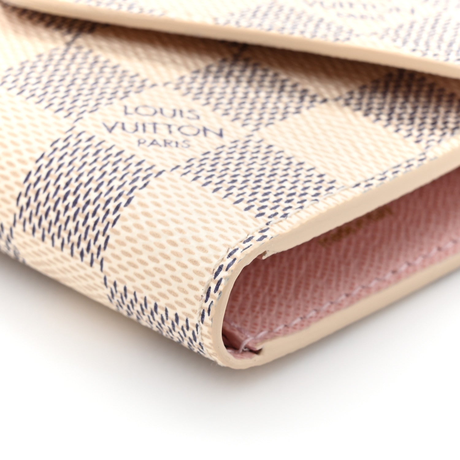 Louis Vuitton Damier Azur Victorine Wallet Rose Ballerine 8 of 9
