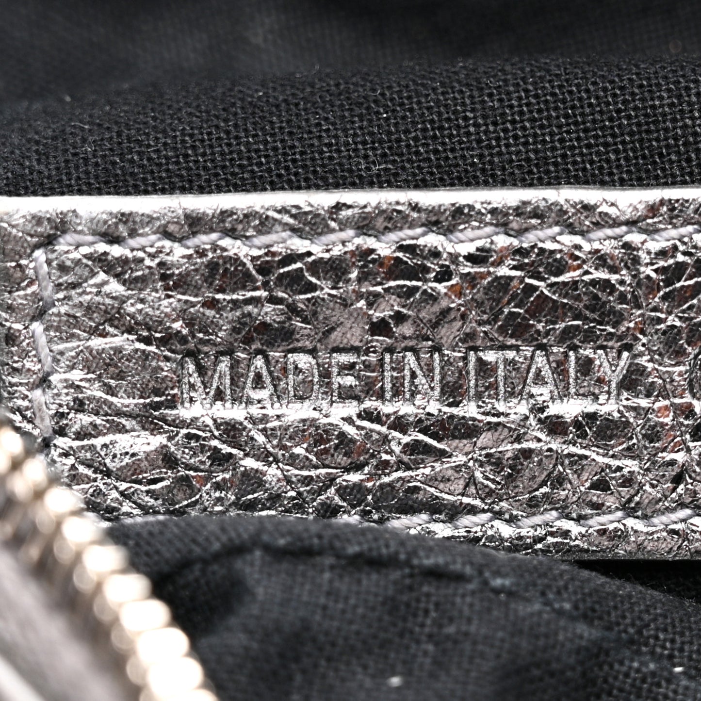 Metallic Agneau Arena Le Cagole Shoulder Bag XS Silver