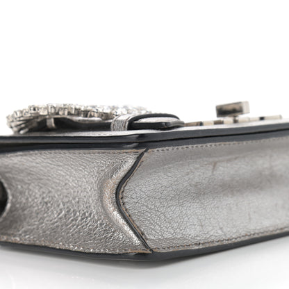 Miu Miu Metallic Goatskin Madras Crystal Embellished Shoulder Bag Cromo 8 of 12