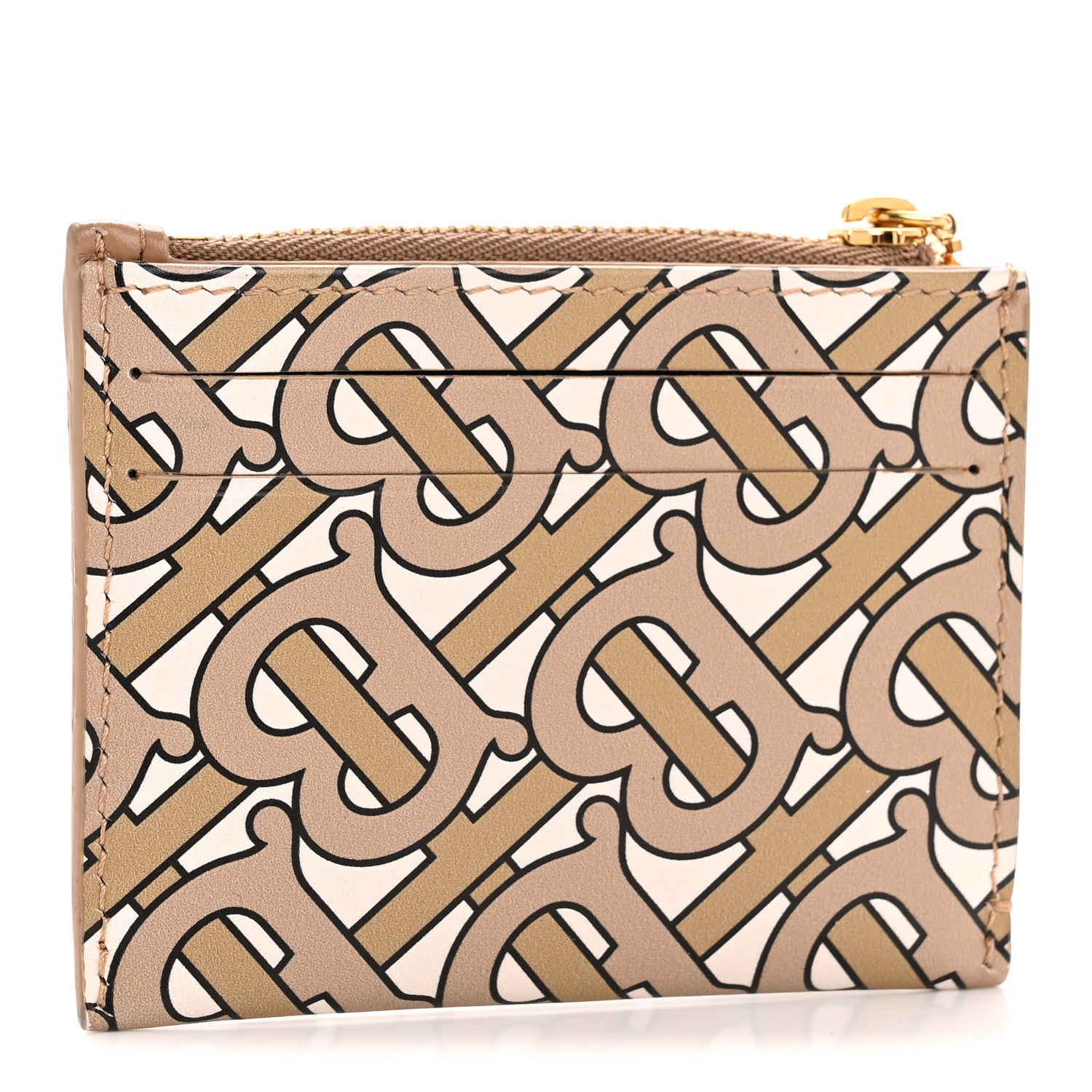 Burberry Calfskin Monogram Simone Coin Case Card Holder Beige 3 of 8
