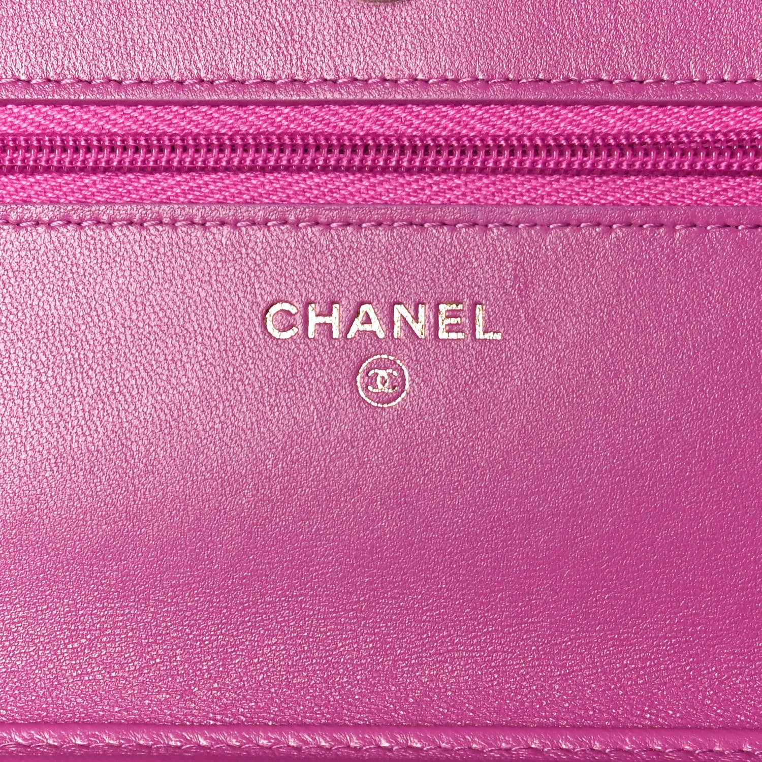 Chanel Lambskin Quilted Wallet On Chain WOC Dark Blue Pink 6 of 12
