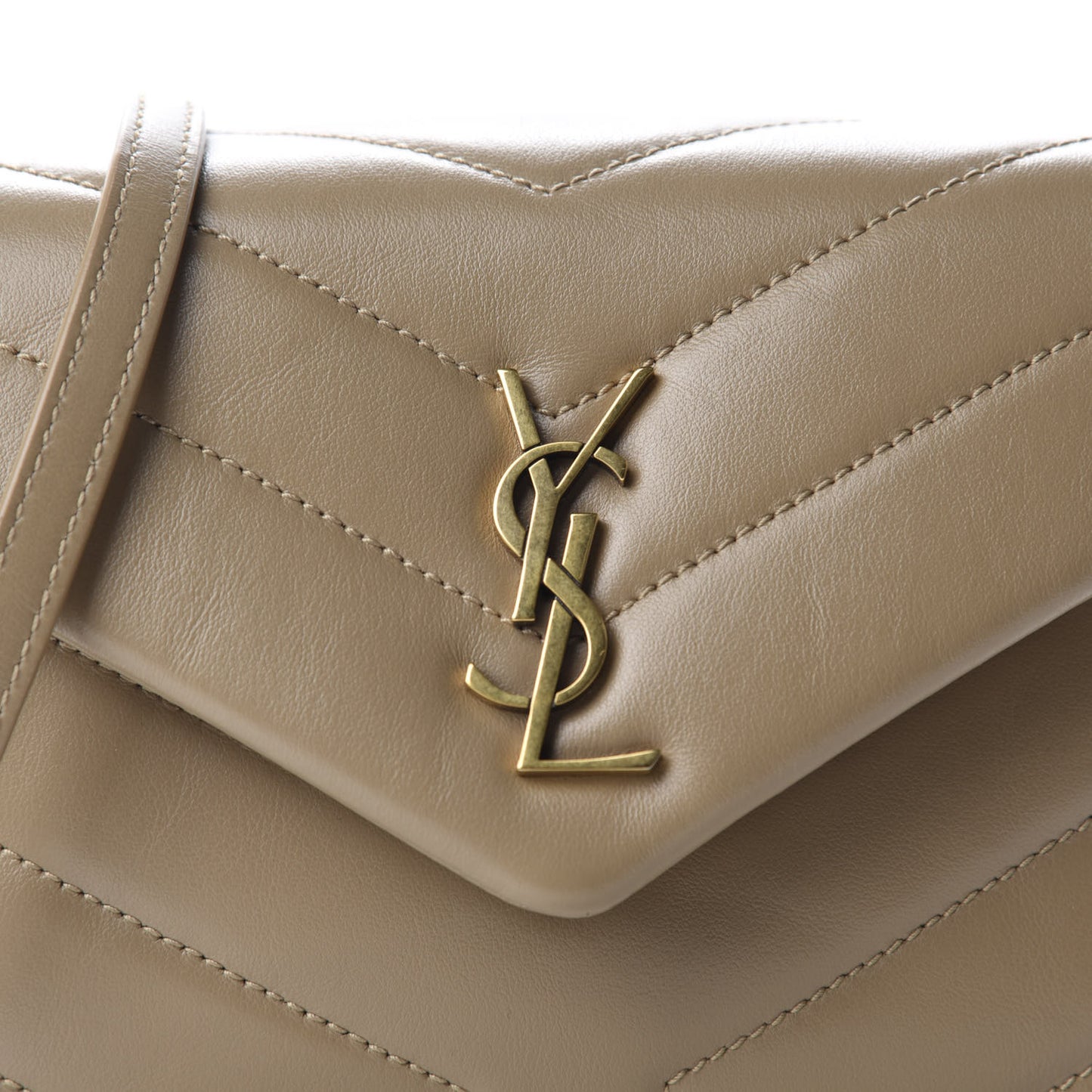 Calfskin Y Quilted Monogram Toy Loulou Crossbody Bag Latte