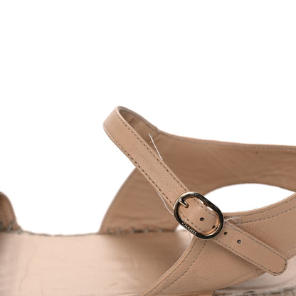 Chanel Lambskin Cap Toe CC Espadrille Sandals 42 Beige Black 10 of 13