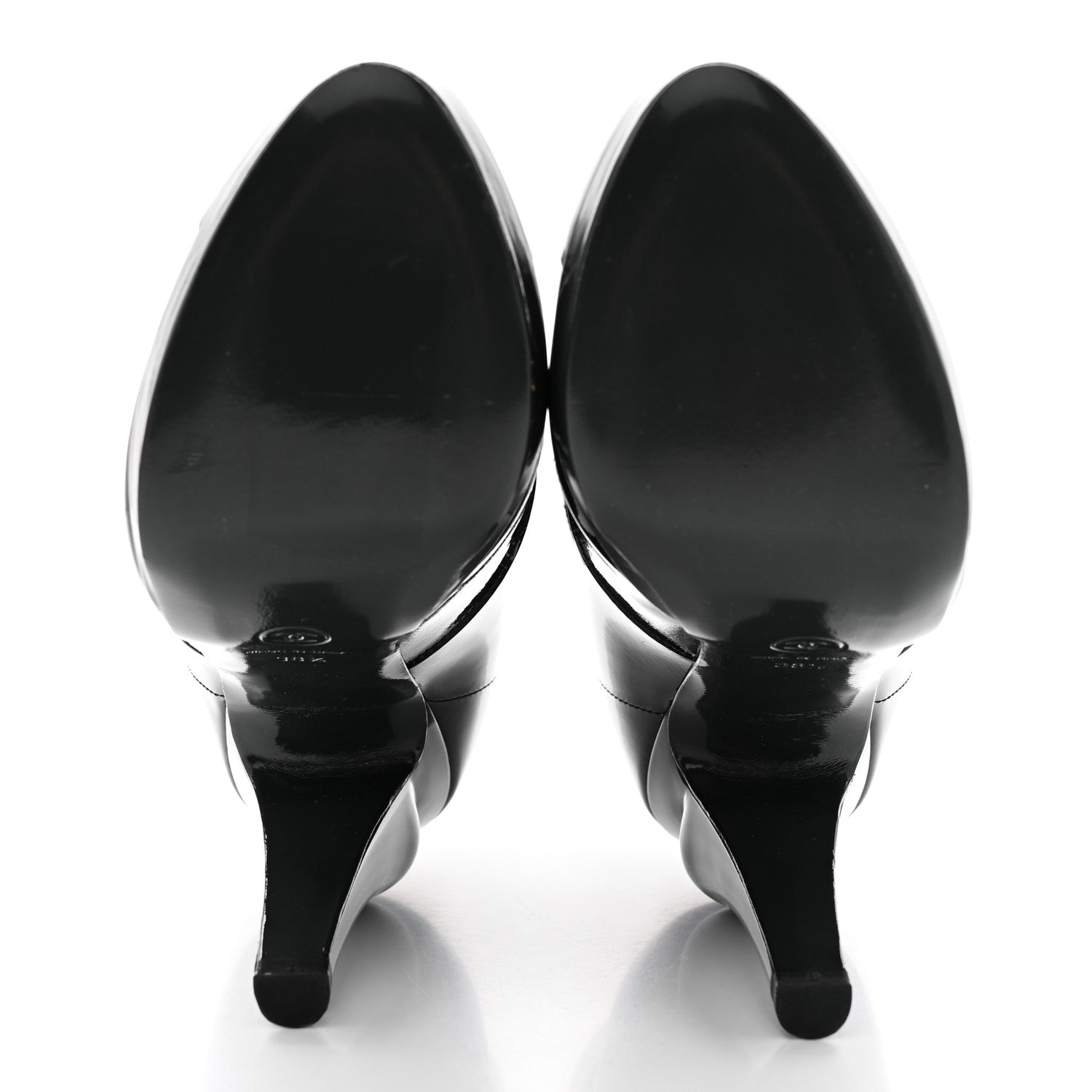 Chanel Patent Calfskin Cap Toe Ankle Boots 38.5 Black 5 of 14