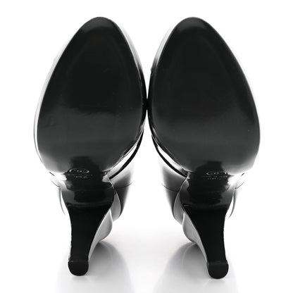 Chanel Patent Calfskin Cap Toe Ankle Boots 38.5 Black 5 of 14