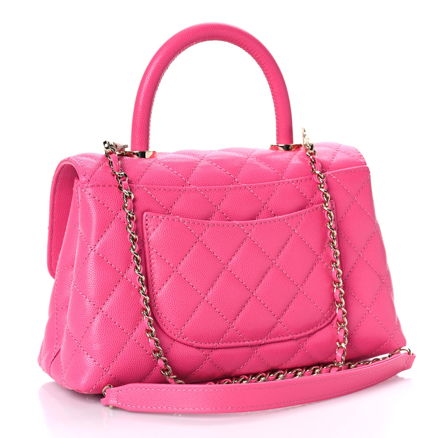Chanel Caviar Quilted Mini Coco Handle Flap Rose 2 of 8