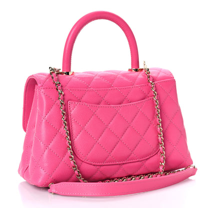 Chanel Caviar Quilted Mini Coco Handle Flap Rose 2 of 8