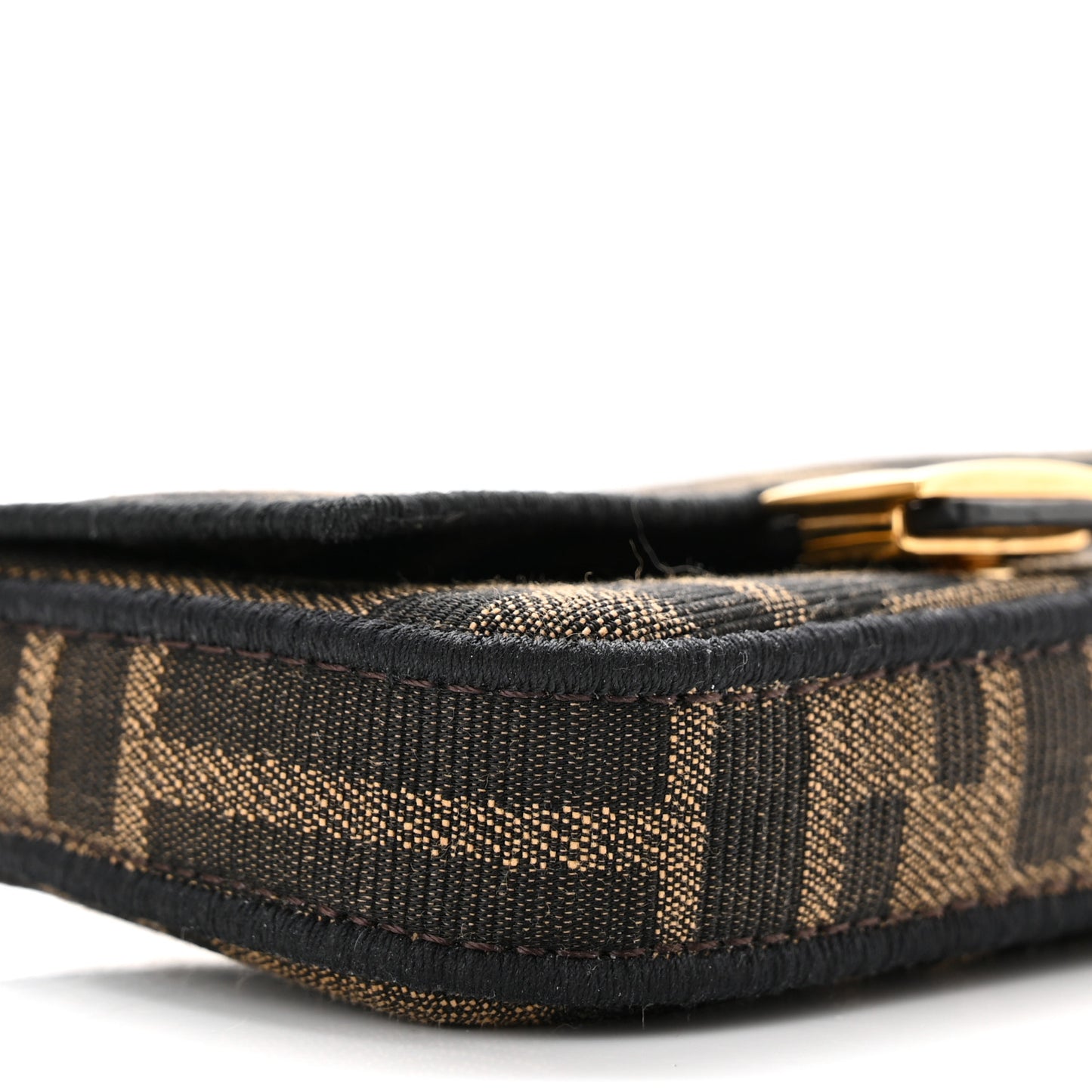 Fabric Jacquard FF 1974 Nano Baguette Charm Tobacco Moro Black