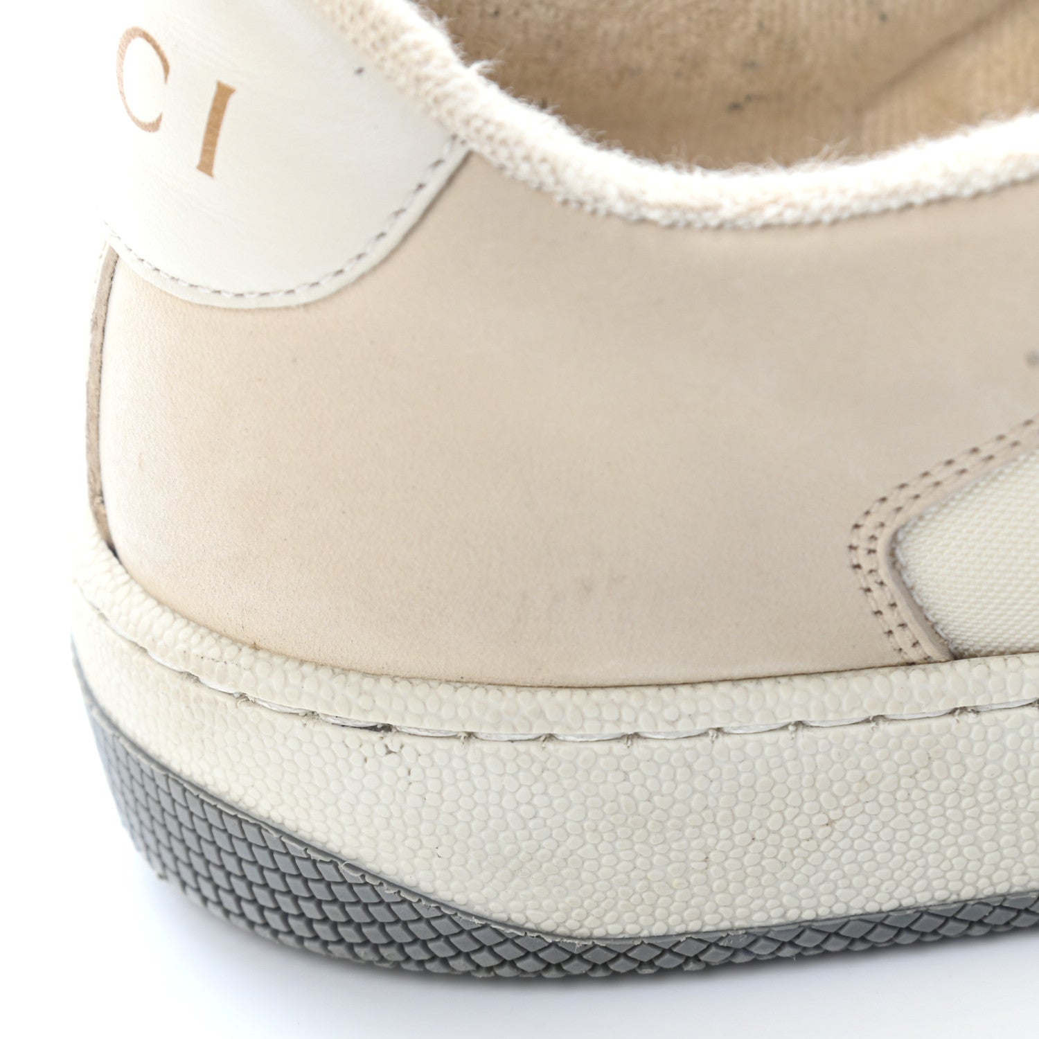 Gucci Nylon Nubuck Web Womens Screener Sneakers 38.5 Mystic White Dusty Milk 23 of 23