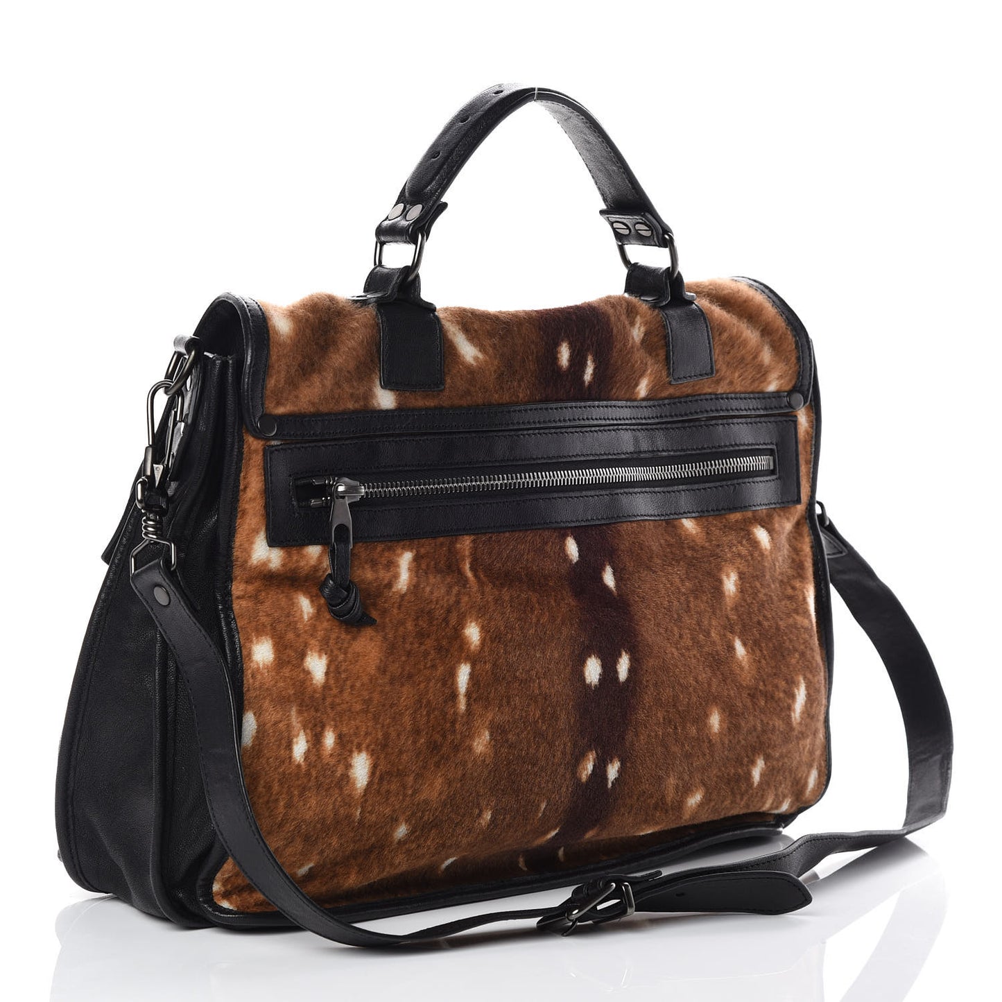 Calf Hair Animal Print Lambskin PS1 Large Satchel Multicolor